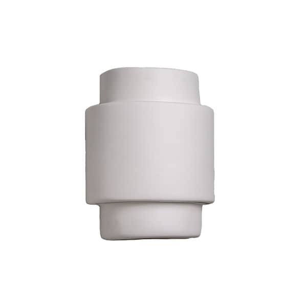 Fasciato 13.5in. High Ceramic Outdoor Wall Light, Paintable White Bisque